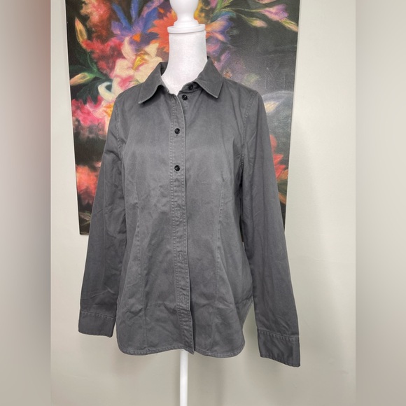 Madewell Size 10 Grey Fitted Dart Button Down Heavyweight Shirt NWT Canvas Chore - Picture 5 of 12